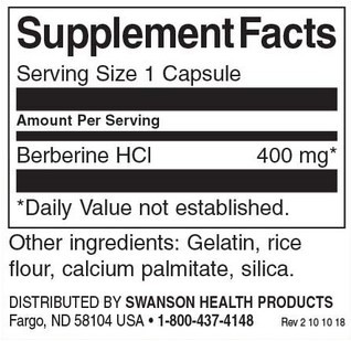 BERBERINE 400MG - Swanson (60 caps)